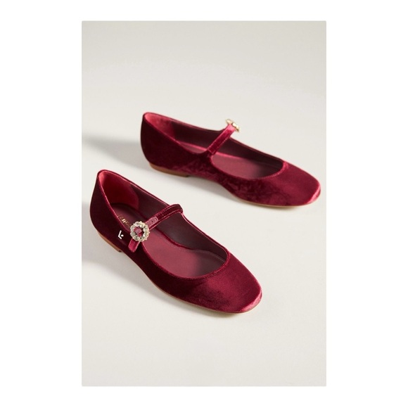 Larroudé Blair Ballet Flat In Wine Velvet NIB - Picture 8 of 8